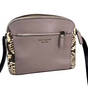 Kate Spade NY Louise Python Embossed Taupe Crossbody Purse